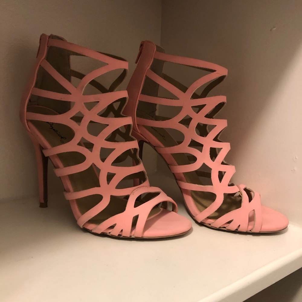 Suede Pink High Heels